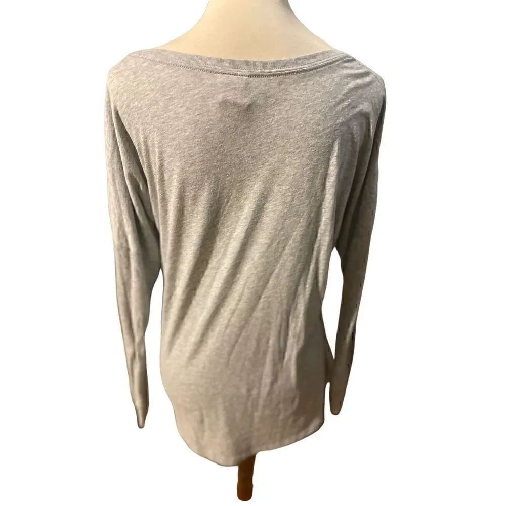 Nike Long Sleeve Gray with Black Lettering Swoosh Logo Size Large - Picture 2 of 9